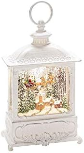Konstsmide Christmas Decorations LED Snow Globe Lantern Santa in a Sleigh with Reindeers Scene/Indoor, 5 Hour Timer/Battery Operated: 3xAA 1.5V (excl.)/Christmas Lantern 1 Warm White Diodes