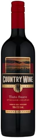 Garrafa de vinho tinto suave Country Wine 750ml vista frontal