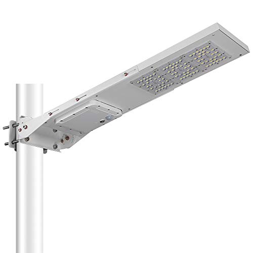 Flash Deals - 40% OFF Gebosun LED Solar Street Light 120W, Metal Shell, IP65 Waterproof, White 6000K Solar Security Light, Dusk to Dawn, with Adjustable Mounting Bracket for Flag Pole, Yard, Area Lighting, Garden, Pathway