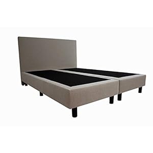 Bedworld Boxspring 180×200 cm zonder Matras – 2 Persoons Bed – Massieve Box met Luxe Hoofdbord – Creme