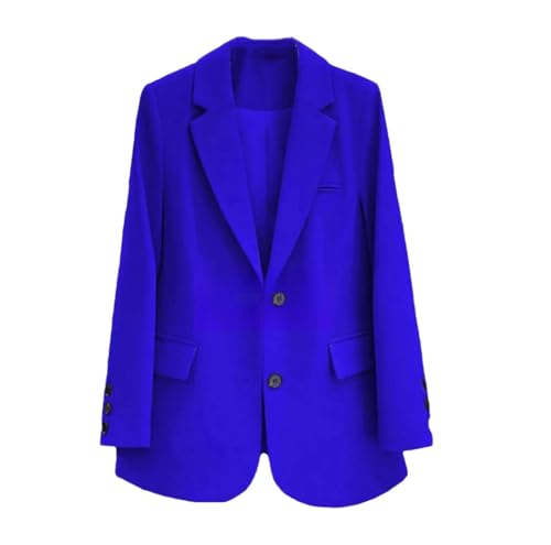 Blazer ample style coréen pour femme - Manteau bleu marine S