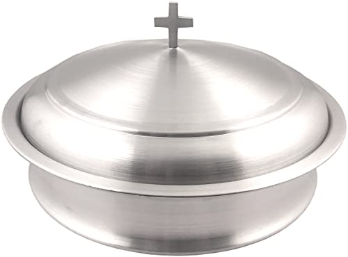 Communion Ware Holy Serving Tray Including Center Bread Plate With A Cover - Stainless Steel (Silver/Matte) #TOP5