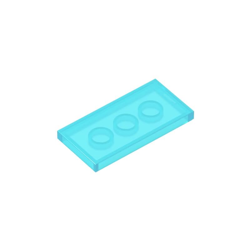 XYEIUGO Gobricks 87079 Foundation Plate Tile 2x4 with Groove 50 Pieces GDS-614 Building Blocks Color:Trans Light Blue