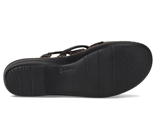 Clarks Clarks Collection Women's Merliah Holly Slide Sandal, Dark Brown Leather, 11 Medium US