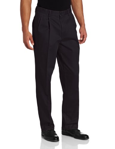 Savane Men's Big and Tall Pleated Performance Chino Pant, Classic Navy, 48W x 30L