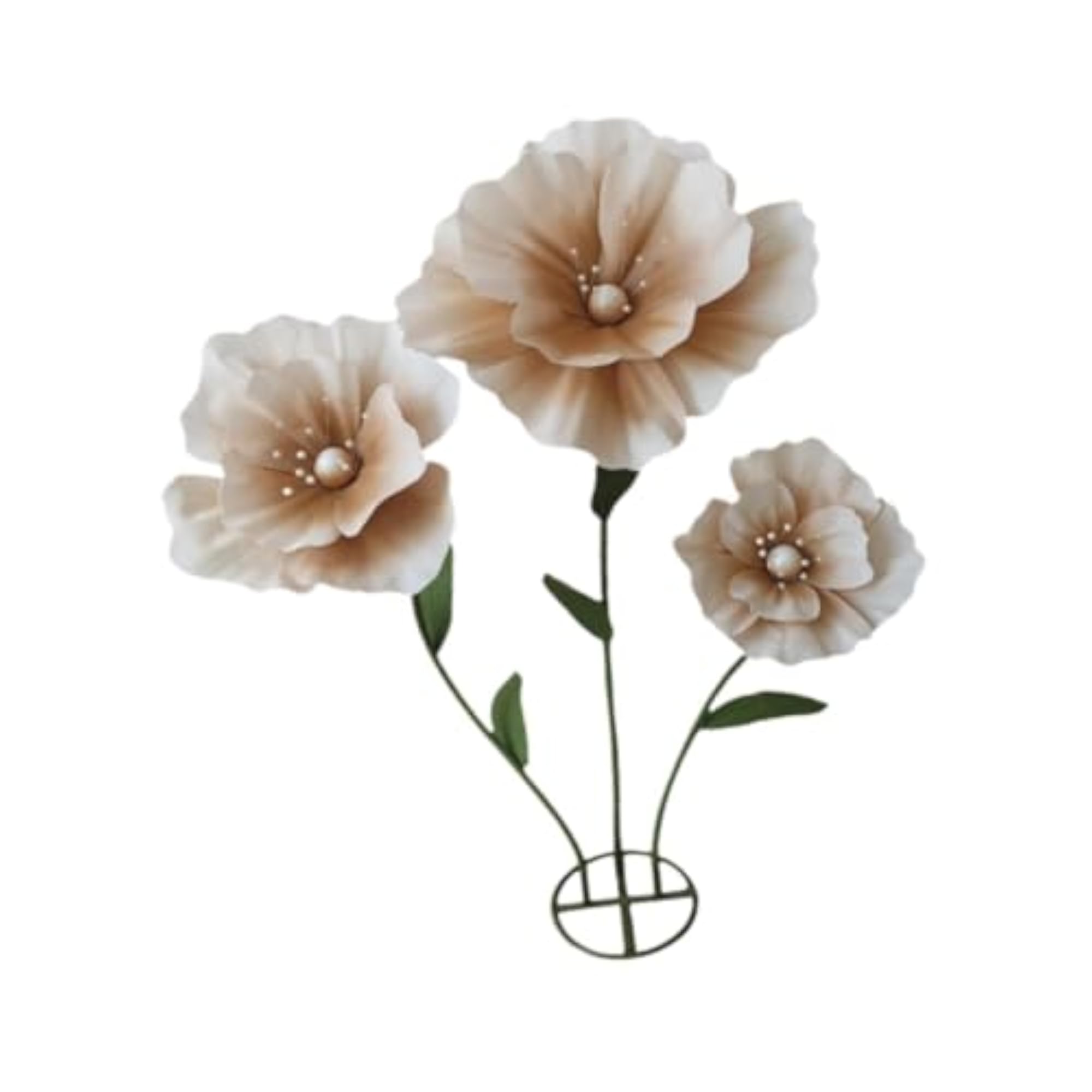 Wedding Giant Flowers for Decoration with Standing Base Light Coffee