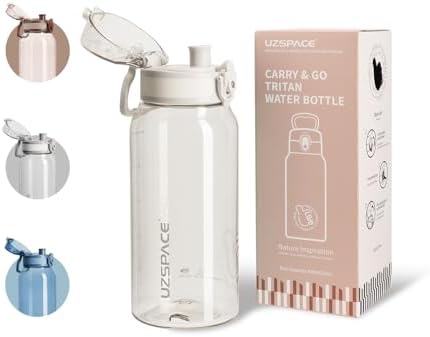 UZSPACE Water Bottle Kids with Handle - BPA Free Drinking Bottles...