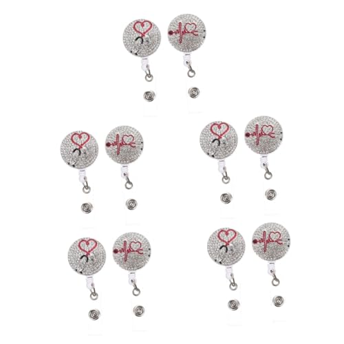 Porte-badge rétractable Tofficu lot de 5 enrouleurs de carte d'identité pro