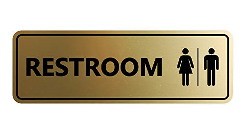 Signs ByLITA Standard All Gender Restroom Sign (Brushed Gold) -