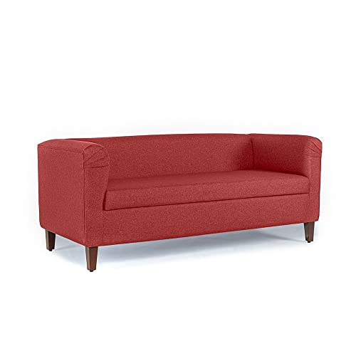 Image of Wakefit Sofa Set | 3 Year Warranty | Sofa 5 Seater, 5 Seater Sofa for Living Room, Wooden Sofa Set, Sofa Set 3+1+1 Seater - Miami(Omega : Red)