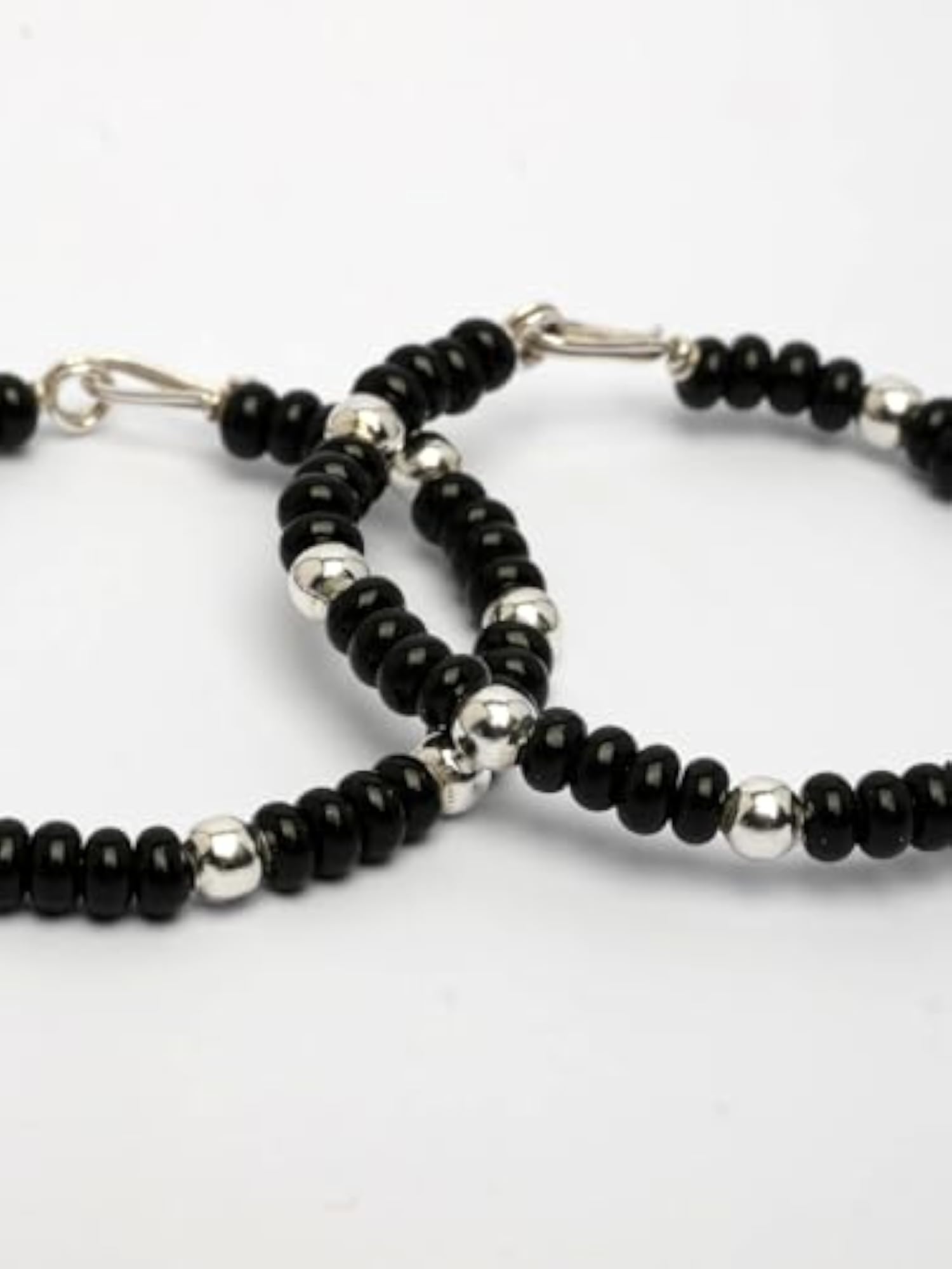 Kids Rhodium Plated Artificial Beads Nazariya Link Bracelet Pair