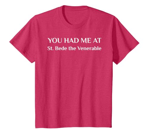 St. Bede The Venerable Christian Confirmation Saint Church T-Shirt, Youth, Red Heather, 4T