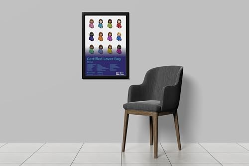 Image of BLINKART Drake- Certified Lover Boy Wall Photo Frames | Wall Art for Bedroom, Living Room, Studio or Office | Album Cover Print with Spotify Song Link QR Code | Gift for Fans - 8x12 In