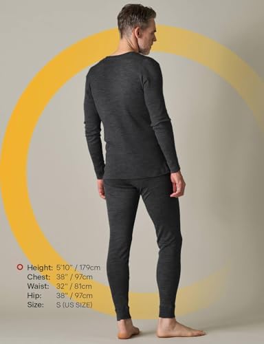 LAPASA Men's 100% Merino Wool Thermal Undershirt and Undershorts, Premium Thermodynamic Underwear (M31 Warm/M126 Extra W