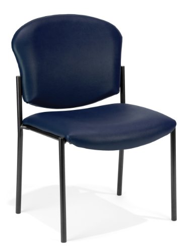 OFM 408-VAM-605 Core Collection Manor Series Armless Guest and Reception Chair, Anti-Microbial/Anti-Bacterial Vinyl, in Navy
