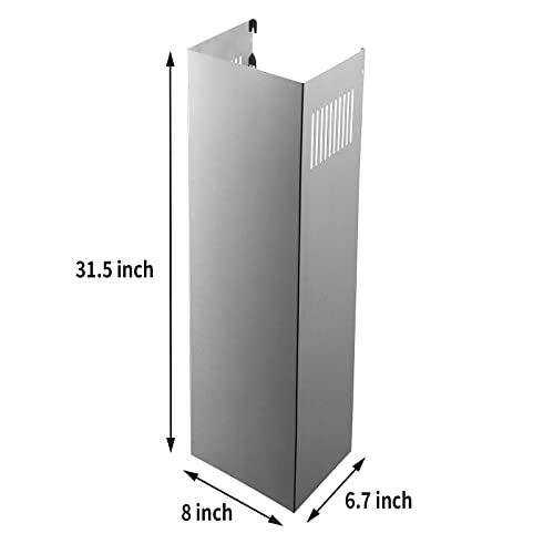 Stainless Steel Chimney Extension For Sndoas Range Hood Gd17 And Gd24 Series, 31.5 Inch, Wall-Mounted Style (Silver) #TOP1