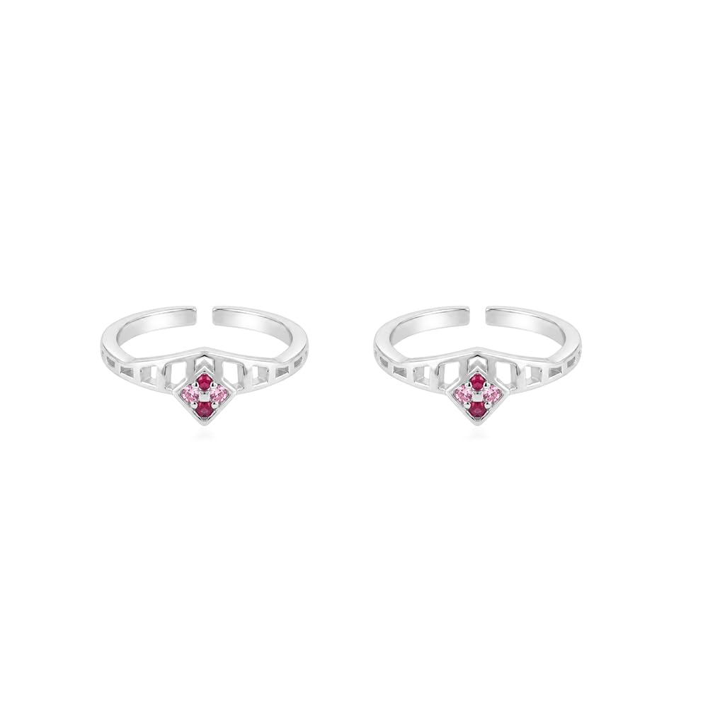 Pure 925 Silver Rhombus Geometric Toe Rings for Women-image-28