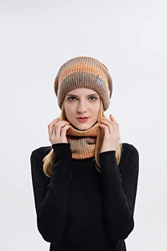 WOULDWIN Conjunto de cachecol gorro de inverno 2 peças,gorro de caveira quente forrado com babador g