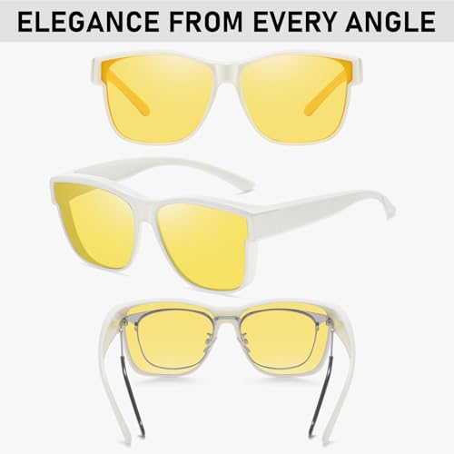 Image of GEGURI Polarized Sunglasses Fit Over Glasses for Men Women, Oversized Square Sun Glasses UV400 Protection Shades