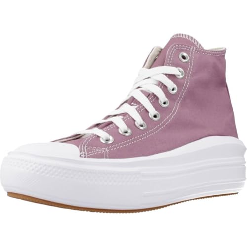 Converse Unisex Move High Canvas Sneaker - Lace up Closure Style - Dreamy Dahlia/White/Black 7