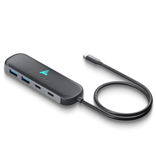 Type C to 2 Port Type C & 2 Port Wozoyo USB 3.2 Hub,Data Transfer Upto 5Gbps,Plug & Play,Multiport Type C Hub 30cm Cable,Compatible with MacBook,Laptop,Tablet, Smartphones & Type C Enabled Devices