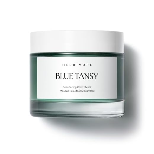 HERBIVORE Blue Tansy BHA & Enzyme Pore Refining Mask - Naturally Clarifies Acne, Blemishes & Redness, Vegan & Cruelty-Free, 60 mL / 2.02 oz