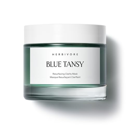 HERBIVORE Blue Tansy BHA & Enzyme Pore Refining Mask - Naturally Clarifies Acne, Blemishes & Redness, Vegan & Cruelty-Free, 60 mL / 2.02 oz