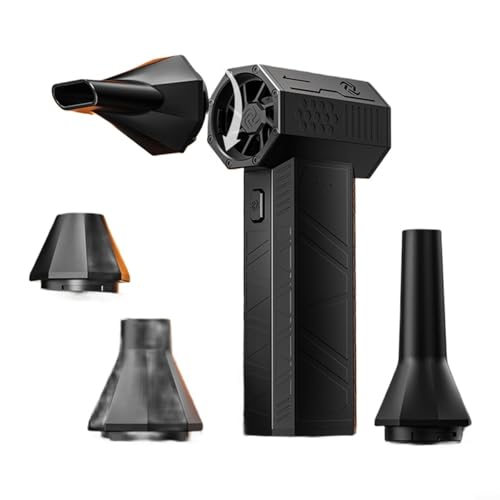 Zeroupshop Souffleuse à neige turbo portable, moteur sans balais 110 000 tr/min, 3 plumeaux réglables avec buse magnétique, allée, toit de voiture, nettoyage d'hiver, ABS léger