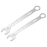 sourcing map 2Pcs Combination Wrench 26mm Metric Super Thin 12-Point Box and Open End Chrome Vanadium Steel Double Ended Spanner Tool for Automotive Furniture Machinery DIY Repair, Silver