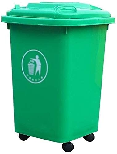 Cubo de basura de plastico comercial con tapa y ruedas