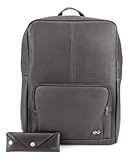 Mochila De Couro Legítimo Bolsa para Notebook Executiva Slim(Preto)