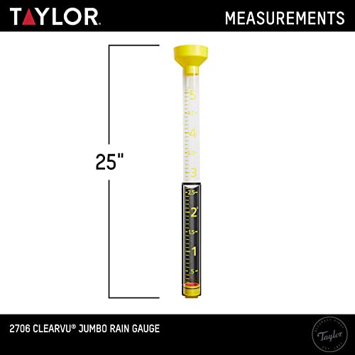 Taylor 5 Inch Capacity Jumbo Rain Gauge, Yellow #TOP1