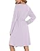 SWOMOG Womens Maternity Robe 2PCS Nursing Nightgown for Breastfeeding 3 in 1 Labor Delivery Nursing Robe Set Lace Bathrobe Lilac