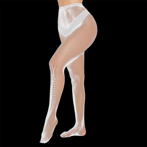 Image of Glow in the Dark Fishnet Stockings, High Waist Sexy Tights Party Stockings for Womens Girls