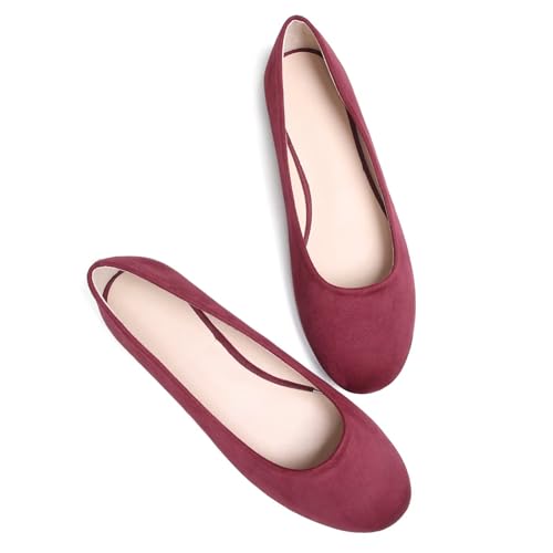 Image of Dear Time Women's Flats Comfortable Slip On Ballet Flats Soft Solid Casual Shoes