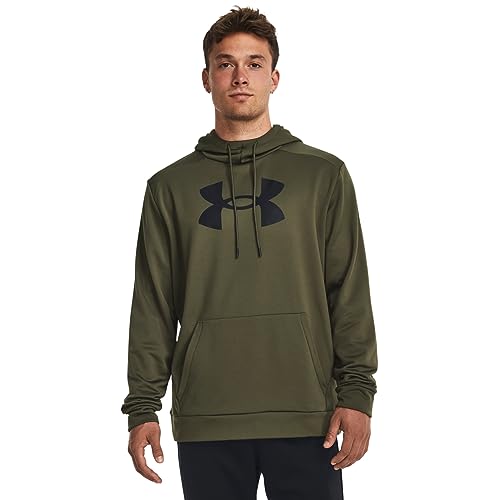 Under Armour mens Armour Fleece Big Logo Hoodie, (390) Marine OD Green / / Black, Large