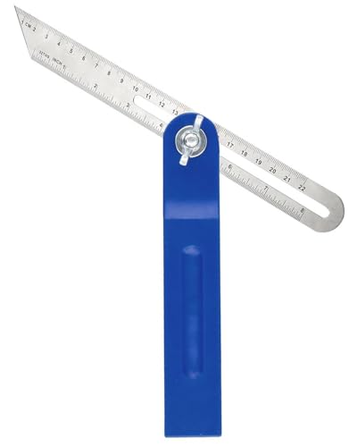 FUGLUS Escuadra de Acero Inoxidable Ajustable,Transportador Multifunción con Mango de Aluminio,200 mm - Ángulo de Forja Multiángulo y Tope de Calibre,Ángulo ajustable y bloqueo