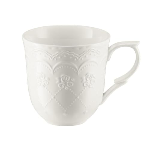 VILLA ITALIA Weiße Porzellantasse 350 ml AURELIA - Porzellan Becher...