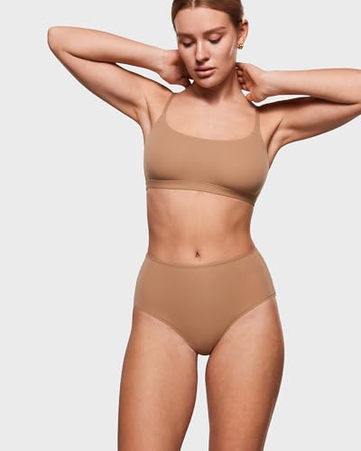 Image of INLYRIC Women's Inbarely Soft Full Briefs - Mid Waist Underwear Breathable Stretch Tagless Ladies Panties 3 Pack