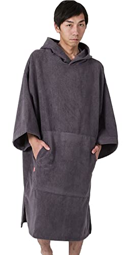 PONTAPES お着替え タオルポンチョ サーフポンチョ PPON-510 ダークグレー メンズ レディース サーフィン ビーチタオル
