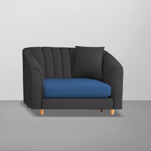 Image of Doraldo Seater Sofa Set for Living Room (Blue Black) Premium Fabric Sofa Set