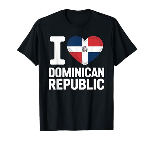I Love Dominican Republic Heart Flag T-Shirt