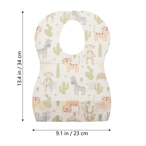 TOYANDONA Baby Disposable Feeding Bibs with Catcher Pocket 20Pcs Adjustable Toddler Drool Bib Set Lightweight Portable for Mealtime - Image 2