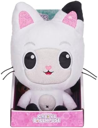 Posh Paws 50105 Gabby's Dollhouse 25cm (10-inches) Pandy Paws Character Soft Plush Toy, White