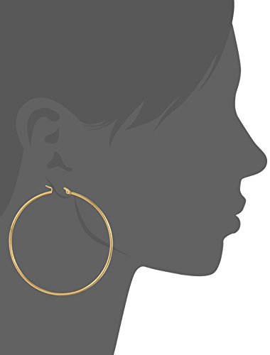 Image of Amazon Essentials Stainless Steel Rounded Tube Hoop Earrings (50mm), (previously Amazon Collection)