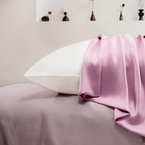 EXQ Home Silky Satin Pillowcase for Hair and Skin,Soft Cooling Pillow Cases Queen Size Set of 2 Satin Pillow Case with Envelope Closure Pink - Thumbnail 5
