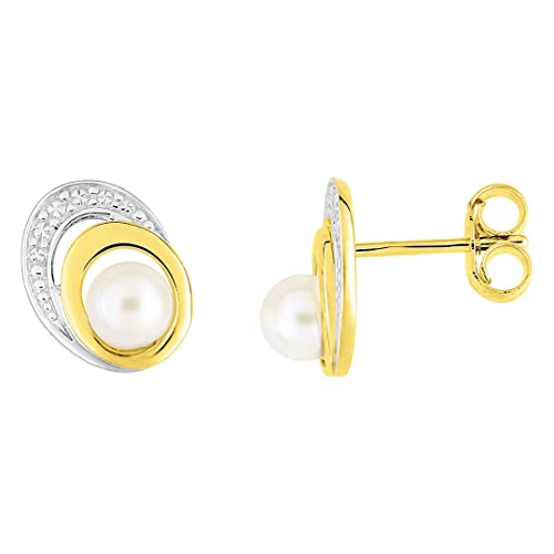 Boucles d'oreilles perle or 18 carats de prestige précieux 10mm