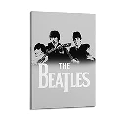 SHUPSY Poster décoratif sur toile The Beatles Black & White Art – Impression moderne pour chambre à coucher – 50 x 75 cm - Les Beatles, Paul McCartney, John Lennon, RIngo Starr, George Harrison