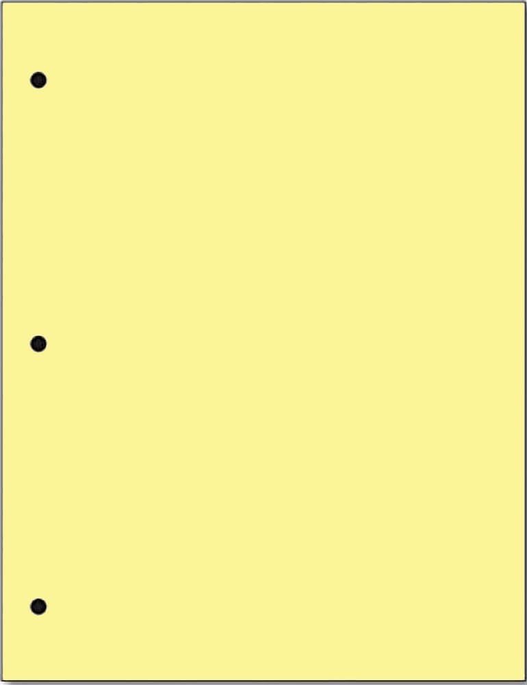 Copy Printing and Writing Colored Paper, 20 Pound - 75 Gsm, 3 Hole Punch, 500 Sheets per Ream. (Canary)