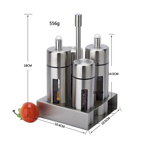 UPKOCH Porta Sal E Pimenta Saleiro De Mesa de Recipientes de Armazenamento de Removível de Aço Inoxi